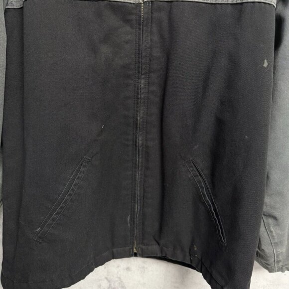 Dickies Jacket Mens XL Black.Gray Full Zip Shop Mechanic Quilted Lined Canvas - Picture 4 of 16
